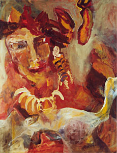 Schamane III, 1998, oil/canvas, 140x110cm